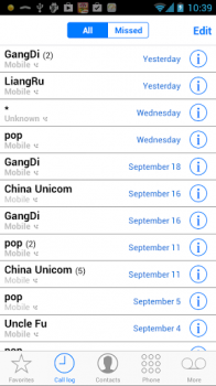iOS 7 Contact / Dialer -    iOS