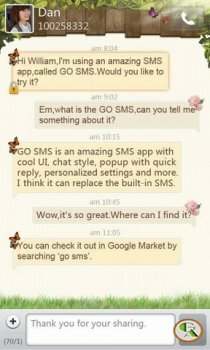 GO SMS - для общения через SMS